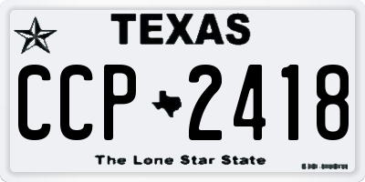TX license plate CCP2418