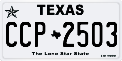 TX license plate CCP2503