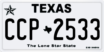 TX license plate CCP2533