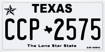 TX license plate CCP2575