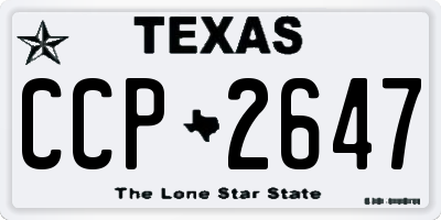 TX license plate CCP2647