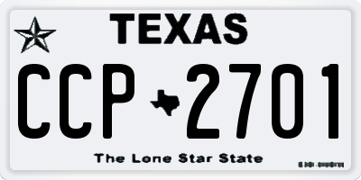 TX license plate CCP2701