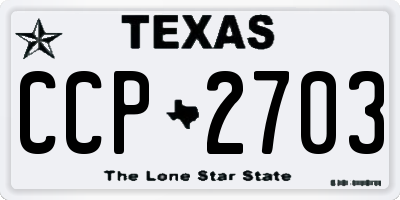TX license plate CCP2703