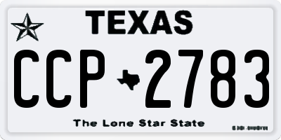 TX license plate CCP2783