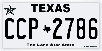 TX license plate CCP2786