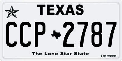 TX license plate CCP2787