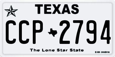 TX license plate CCP2794