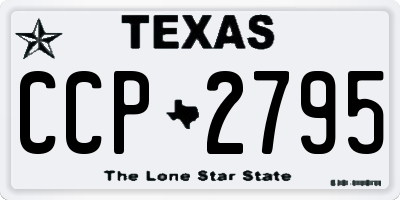 TX license plate CCP2795