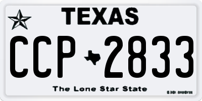 TX license plate CCP2833