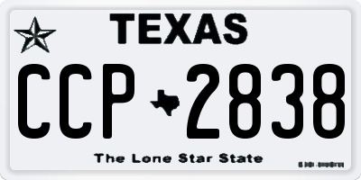 TX license plate CCP2838