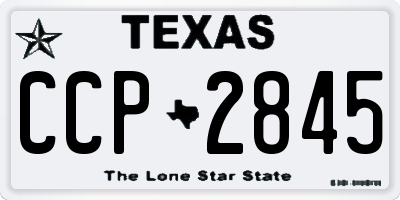TX license plate CCP2845