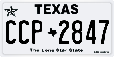 TX license plate CCP2847