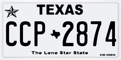 TX license plate CCP2874