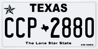 TX license plate CCP2880