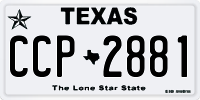 TX license plate CCP2881