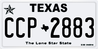 TX license plate CCP2883
