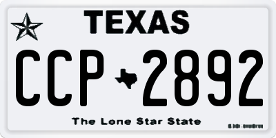 TX license plate CCP2892