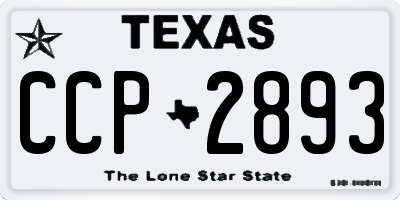TX license plate CCP2893
