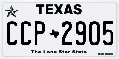 TX license plate CCP2905