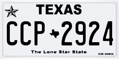 TX license plate CCP2924