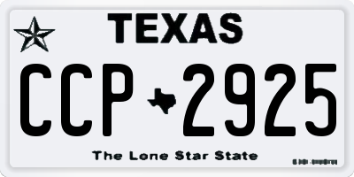 TX license plate CCP2925