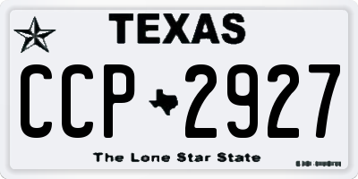 TX license plate CCP2927