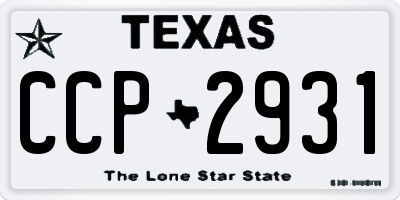 TX license plate CCP2931