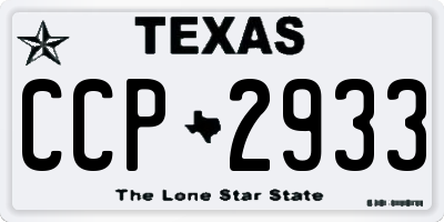 TX license plate CCP2933
