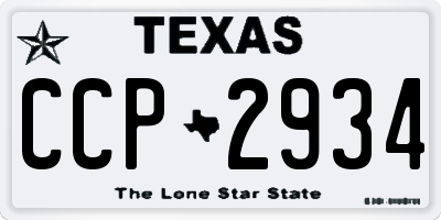 TX license plate CCP2934