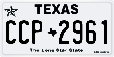 TX license plate CCP2961