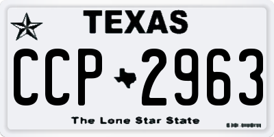 TX license plate CCP2963