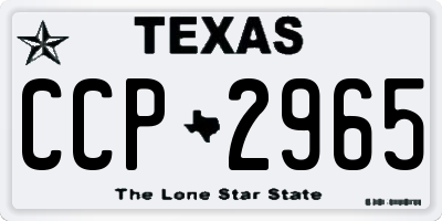 TX license plate CCP2965