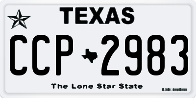 TX license plate CCP2983
