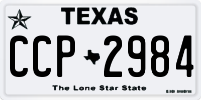 TX license plate CCP2984