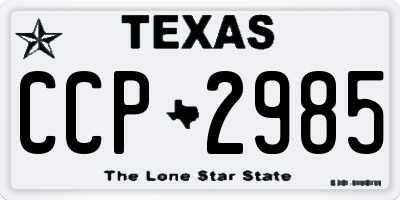 TX license plate CCP2985
