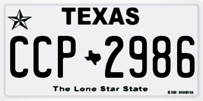 TX license plate CCP2986