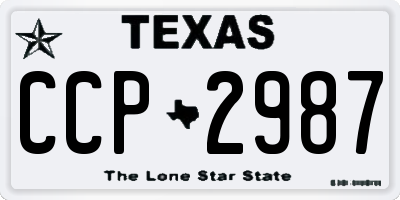 TX license plate CCP2987
