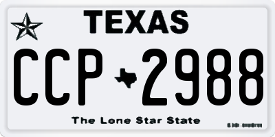 TX license plate CCP2988