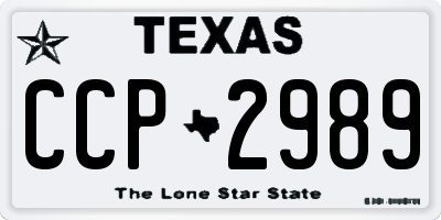 TX license plate CCP2989