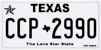 TX license plate CCP2990