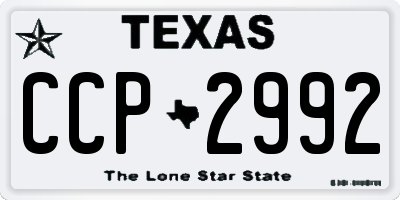 TX license plate CCP2992
