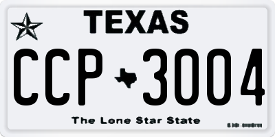 TX license plate CCP3004