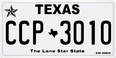 TX license plate CCP3010