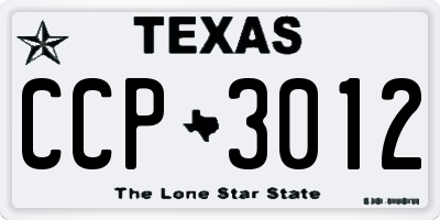 TX license plate CCP3012