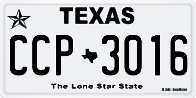 TX license plate CCP3016
