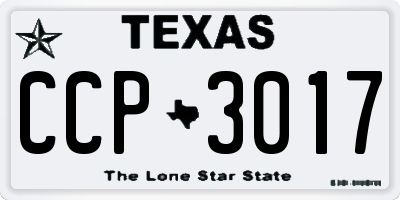 TX license plate CCP3017