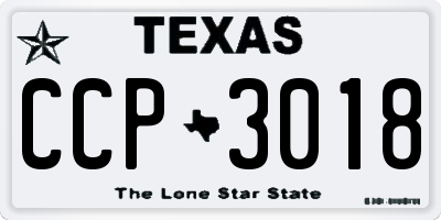 TX license plate CCP3018