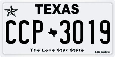 TX license plate CCP3019