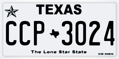 TX license plate CCP3024
