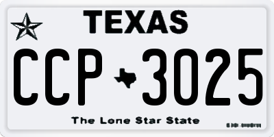 TX license plate CCP3025